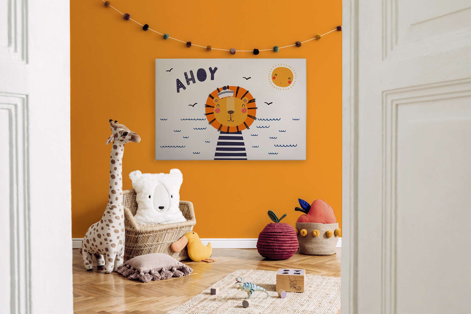             Canvas for children's room with lion pirate - 120 cm x 80 cm
        