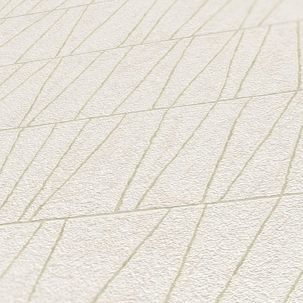             papier peint en papier à motifs avec raccord linéaire - blanc, or
        
