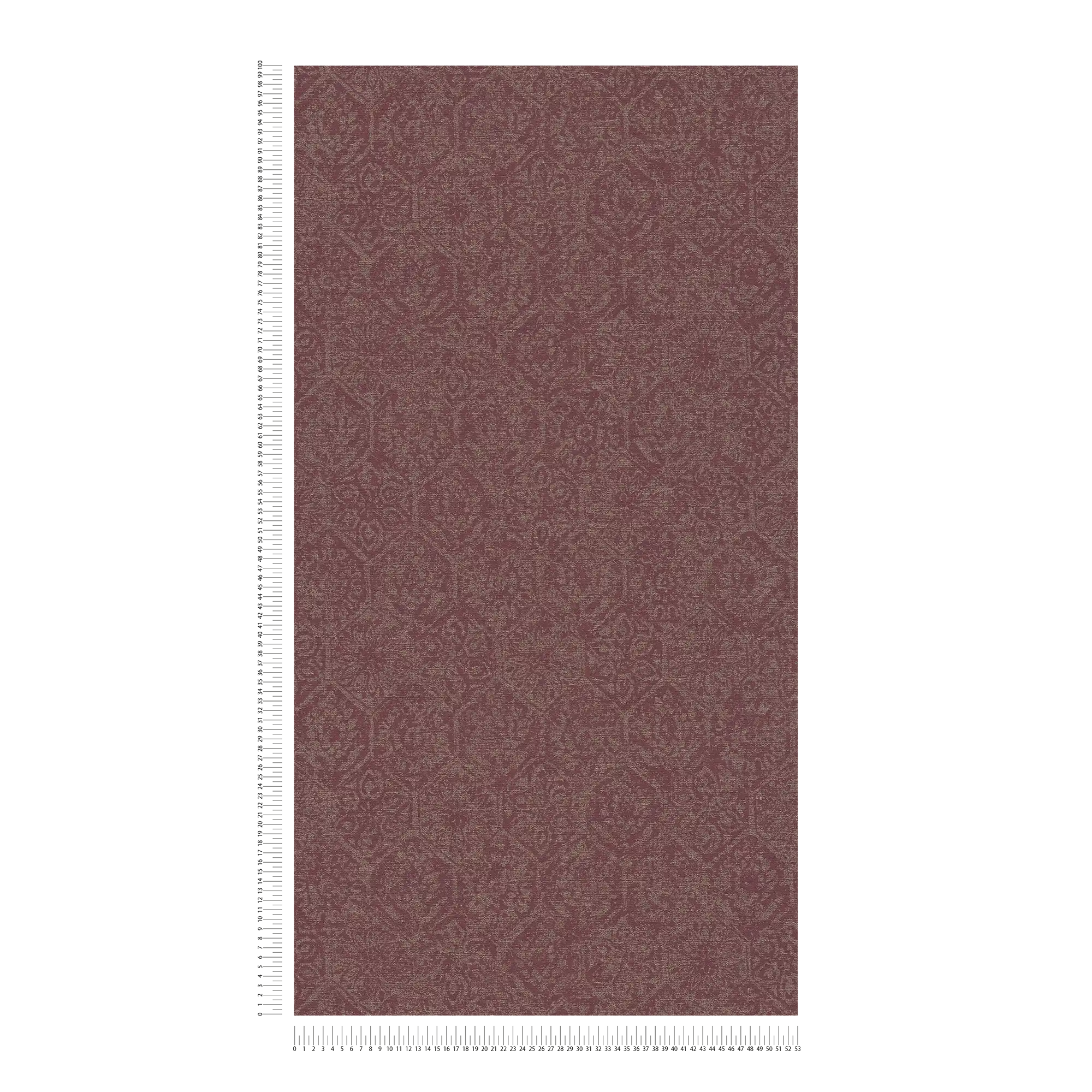             papel pintado patrón de oro en aspecto usado con aspecto de lino - metálico, rojo
        