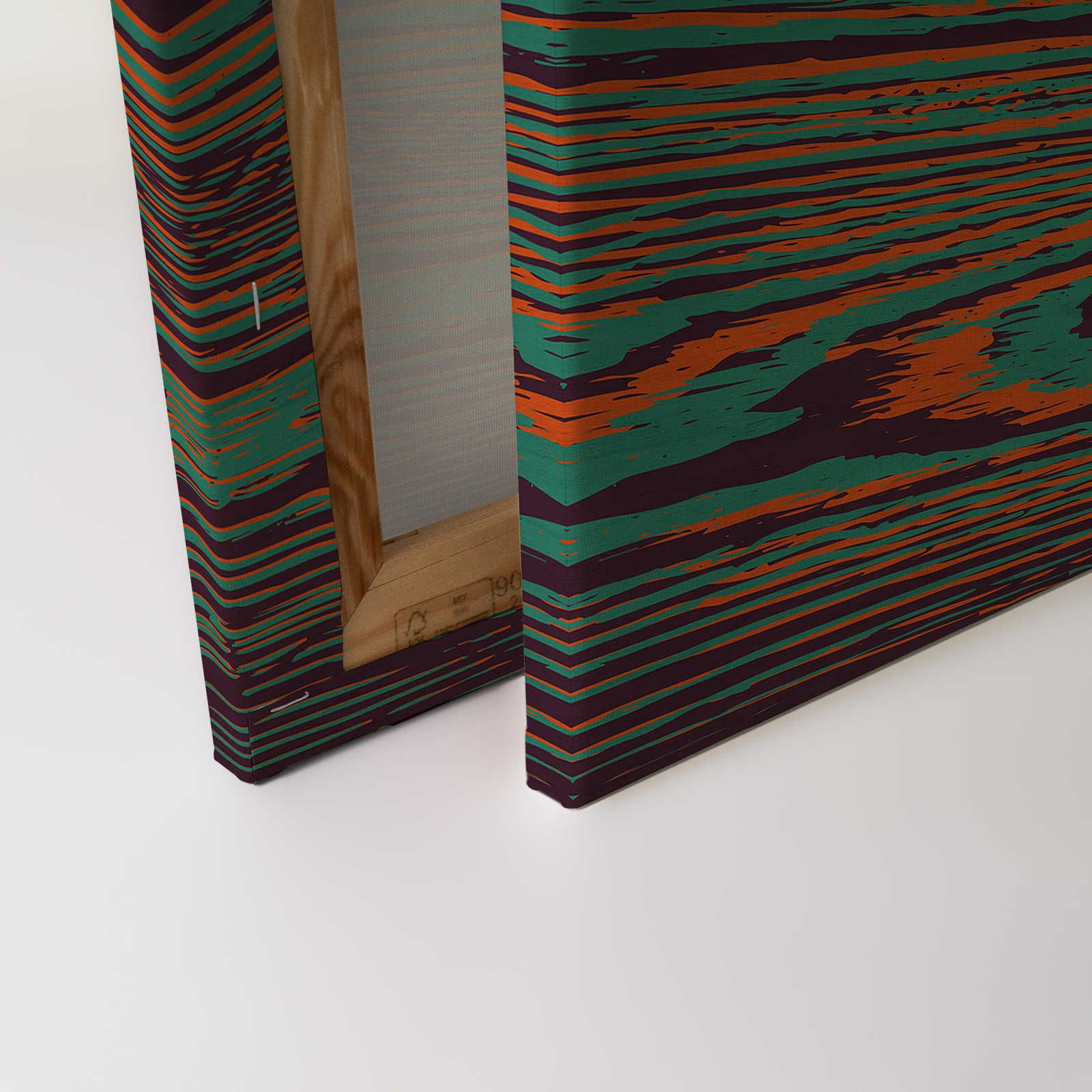             Kontiki 1 - Toile grain de bois couleurs néon, vert & noir - 0,90 m x 0,60 m
        