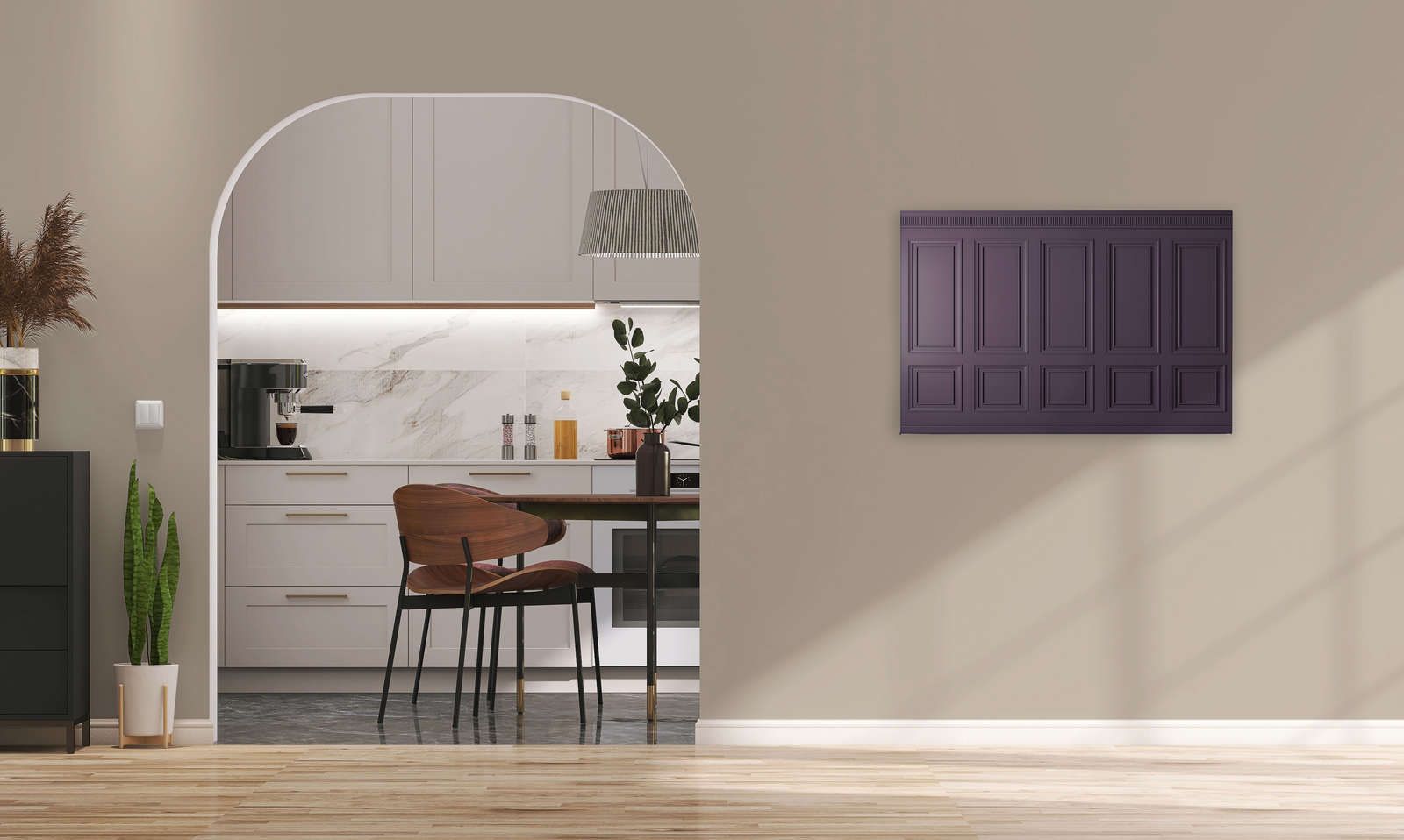             Kensington 3 - 3D Lienzo pintura paneles de madera púrpura oscuro, violeta - 0,90 m x 0,60 m
        