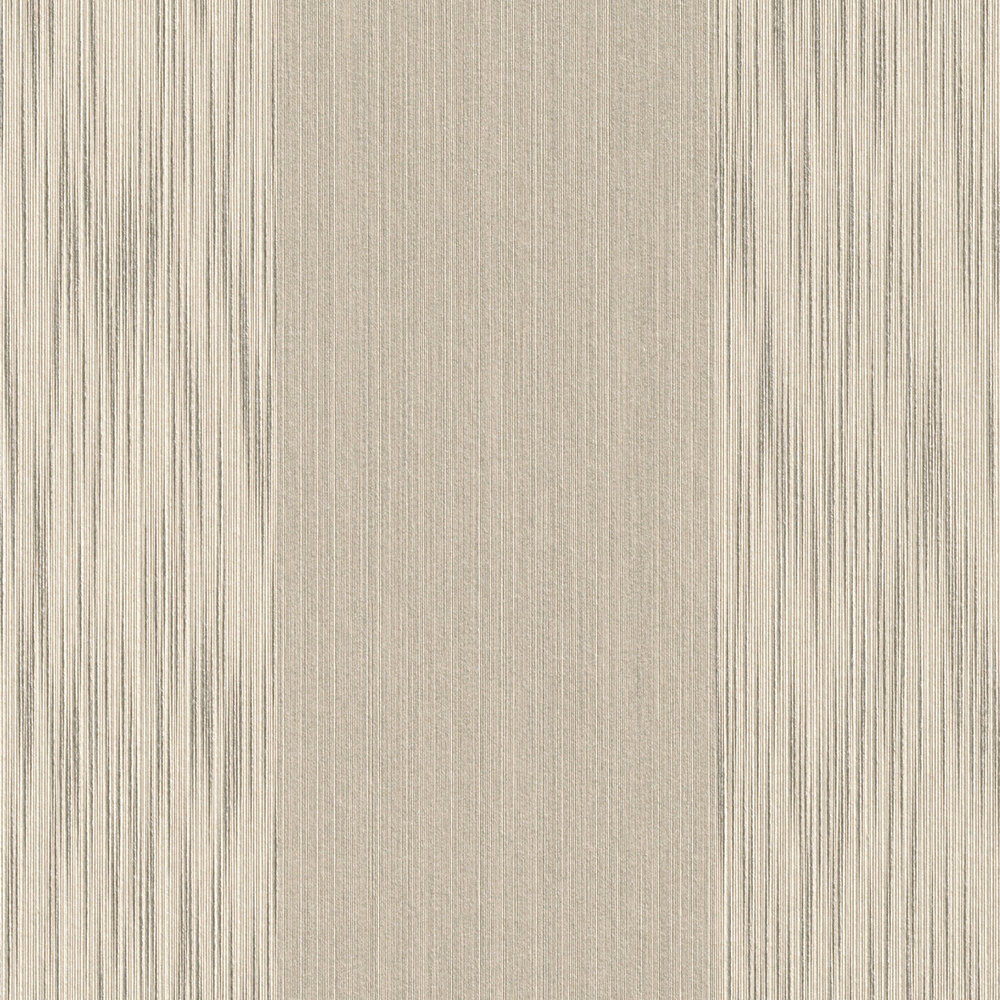            Papel pintado no tejido con estructura textil y diseño de rayas tono sobre tono - beige
        