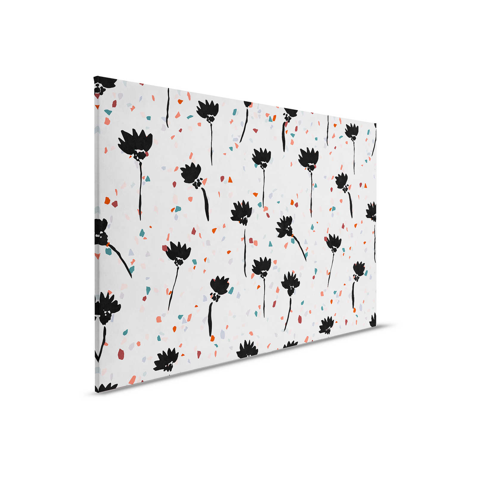         Terrazzo 2 - Canvas painting in blotting paper structure terrazzo patterned, stone look - 0.90 m x 0.60 m
    