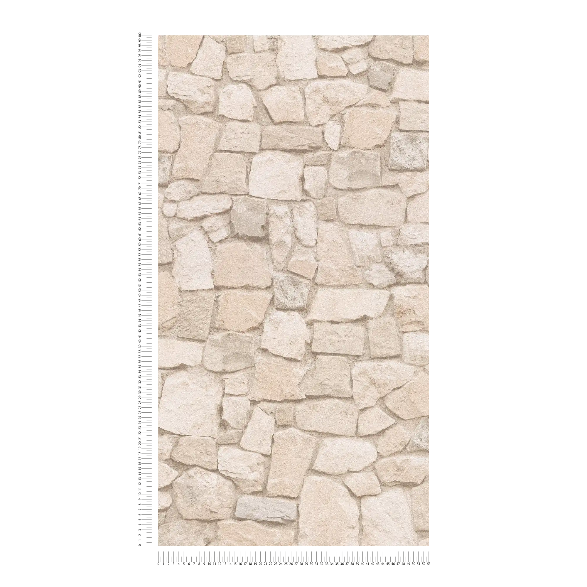             Papel pintado de piedra con efecto 3D y mampostería de arenisca - Beige, Marrón
        