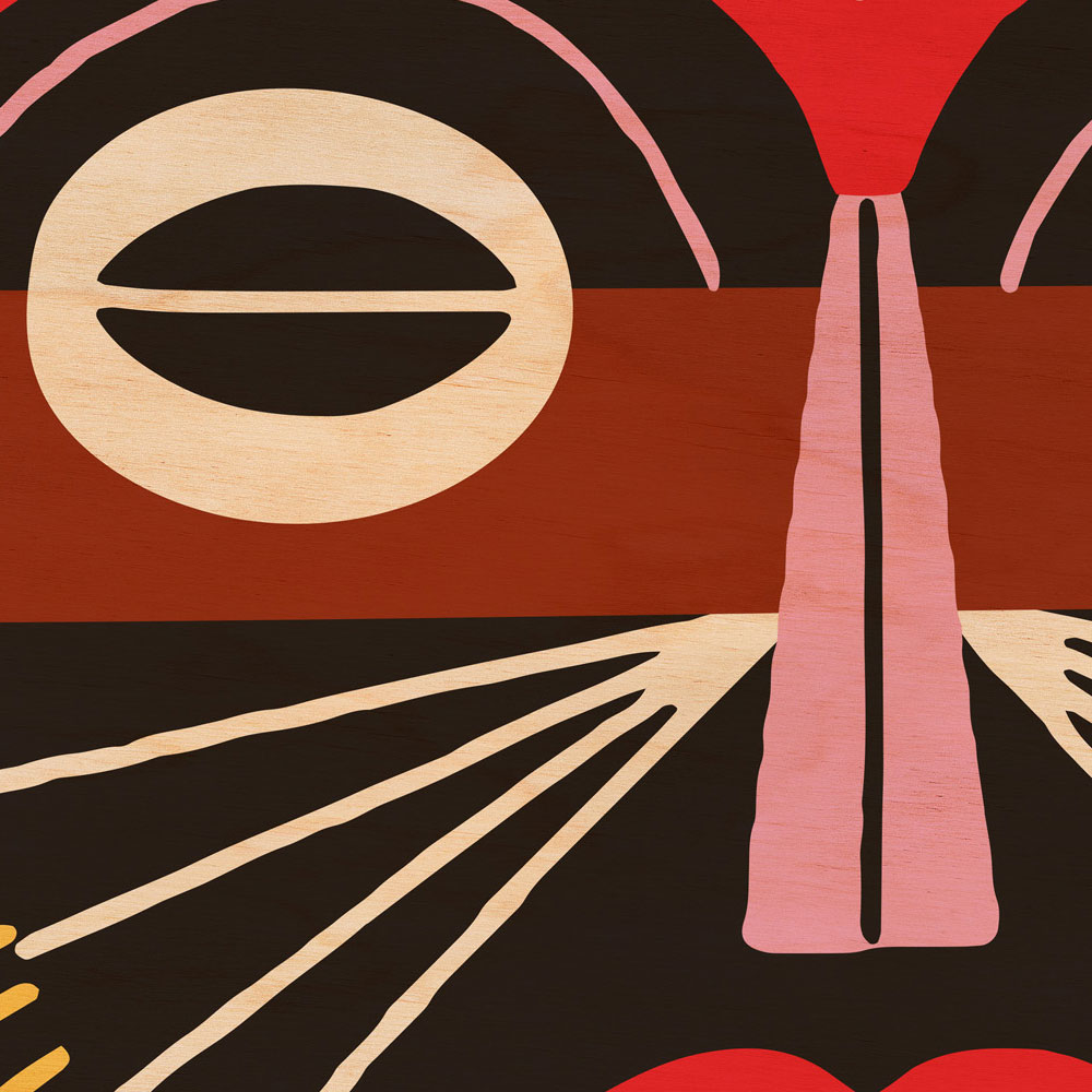             Overseas 2 - ethnic mural mask in tribal design
        