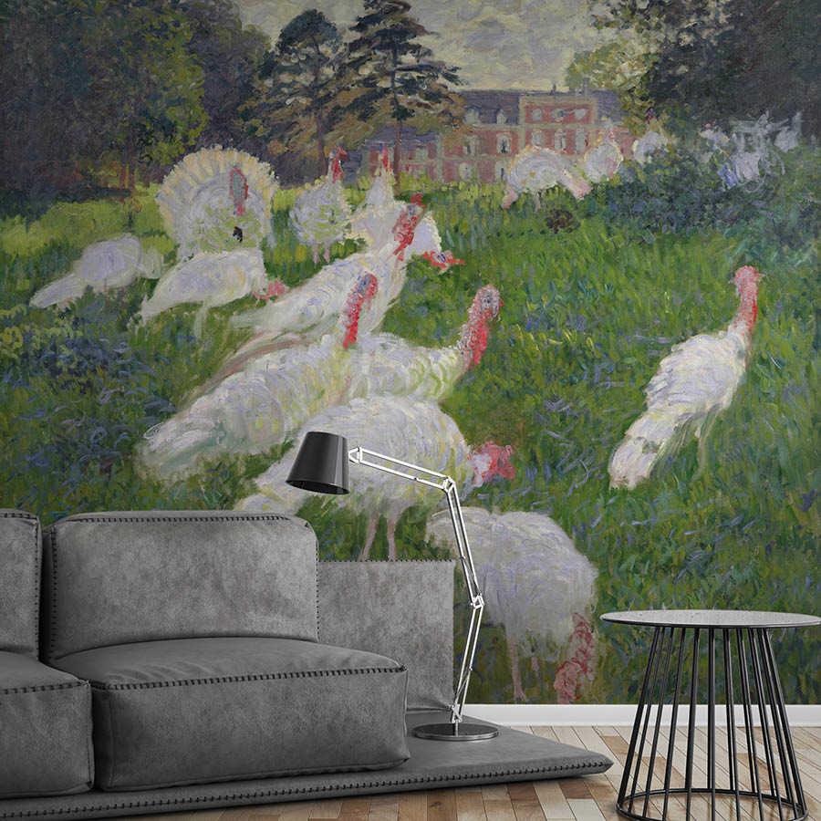 Photo wallpaper "Turkeys in Rottembourg Castle" by Claude Monet
