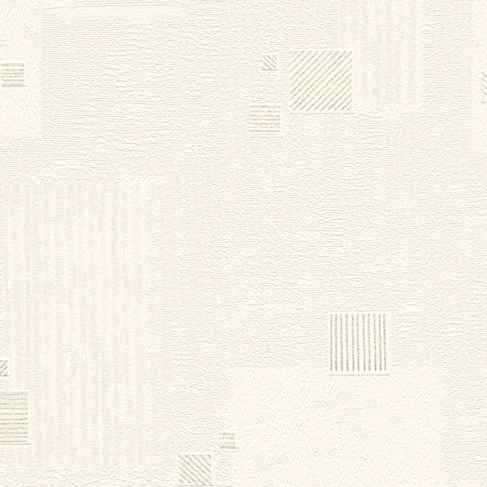             Vliestpaete retro pattern with plaster look structure - White
        