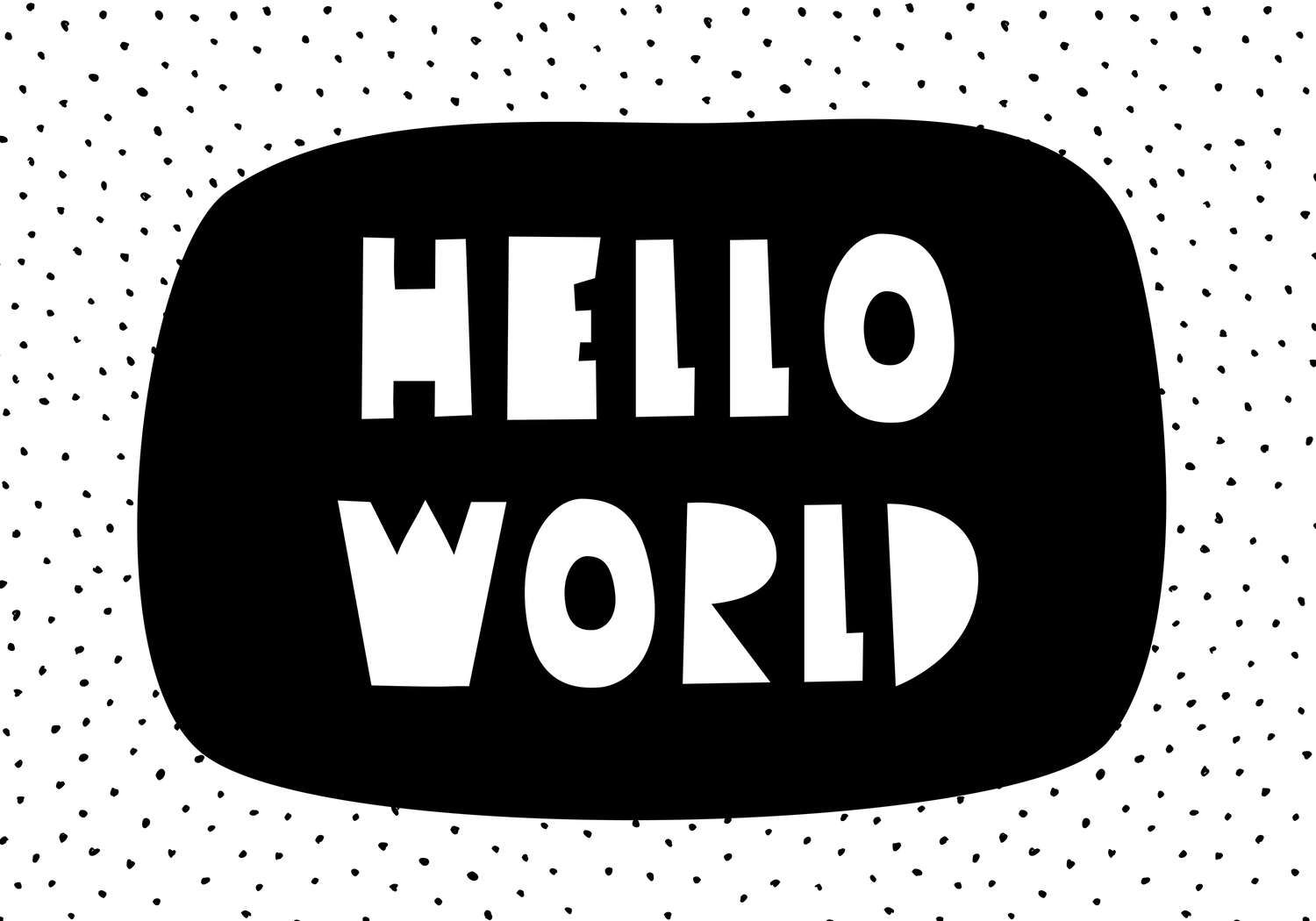             Fotomural para habitación infantil con letras "Hello World" - Material sin tejer liso y ligeramente brillante
        