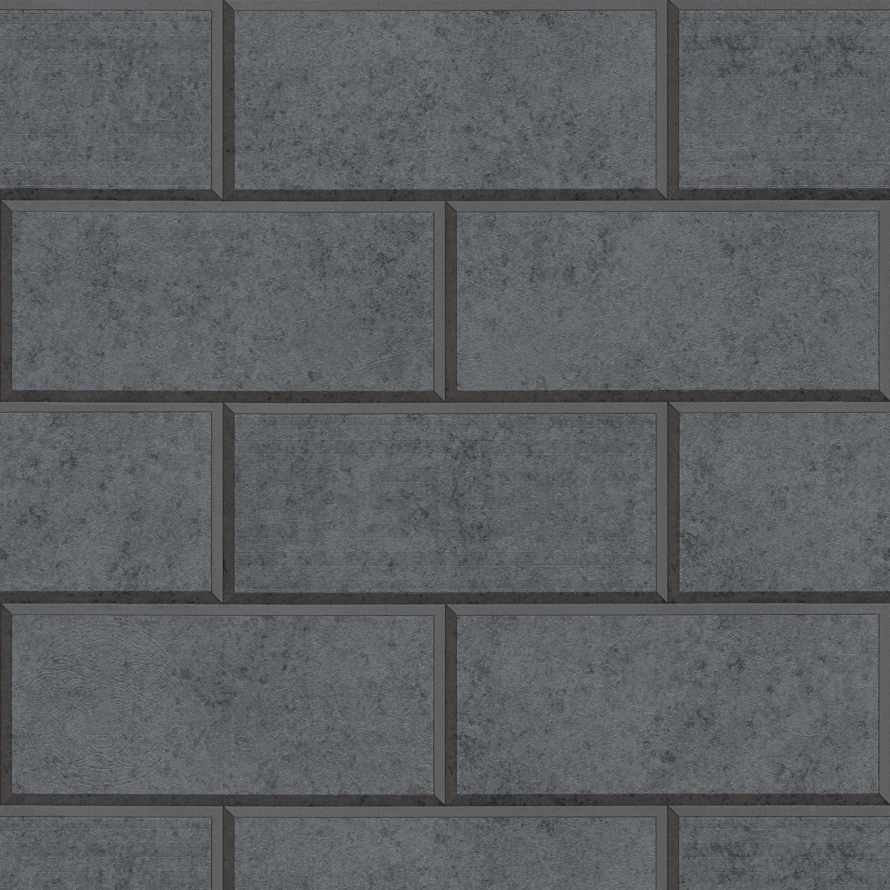             Wallpaper anthracite stone look 3D masonry - grey
        
