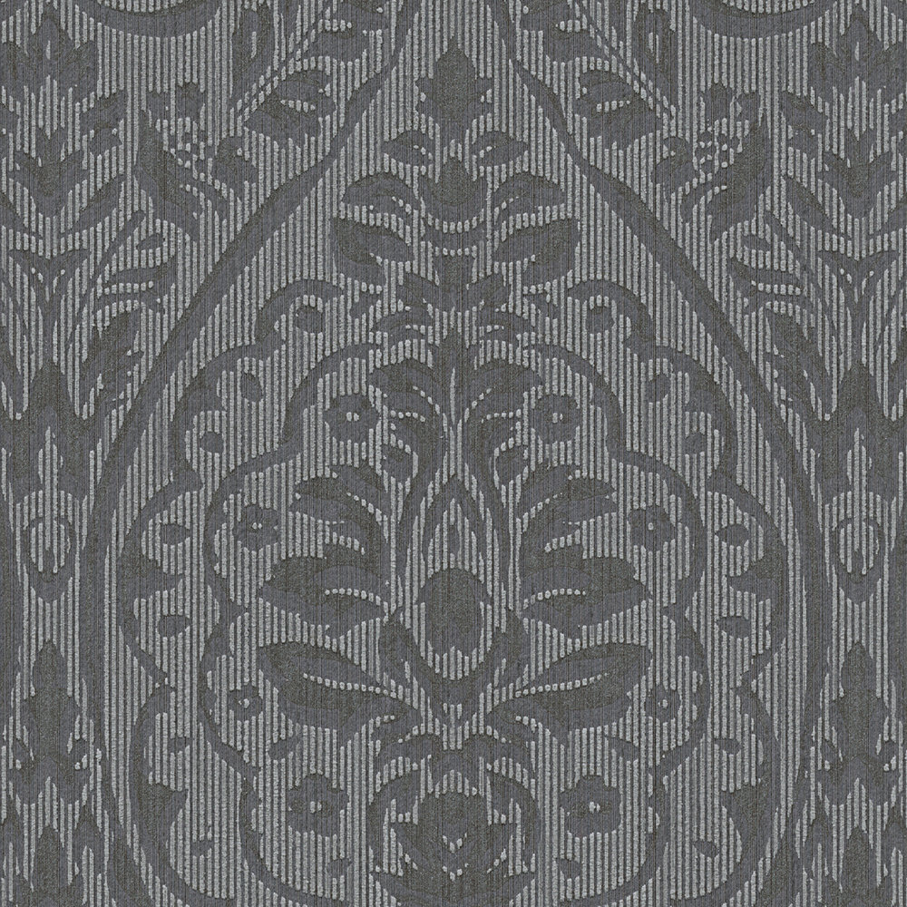             Papel pintado no tejido con diseño ornamental y estructura - marrón, negro
        