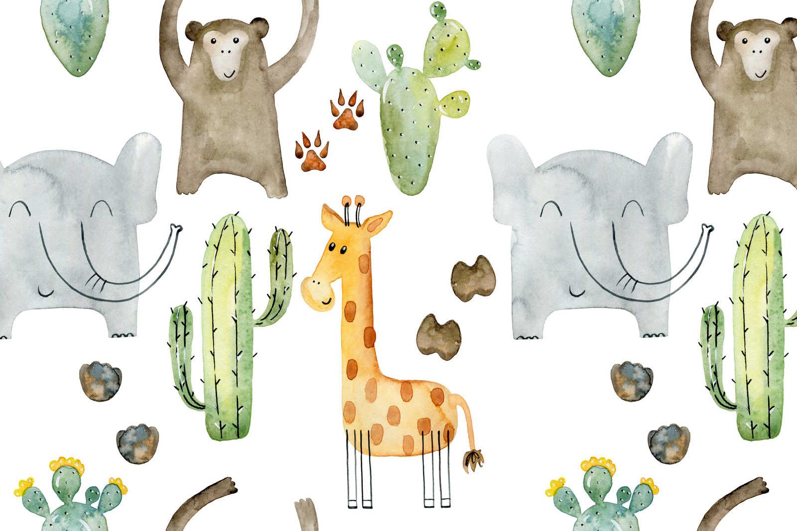             Lienzo con animales y cactus - 90 cm x 60 cm
        