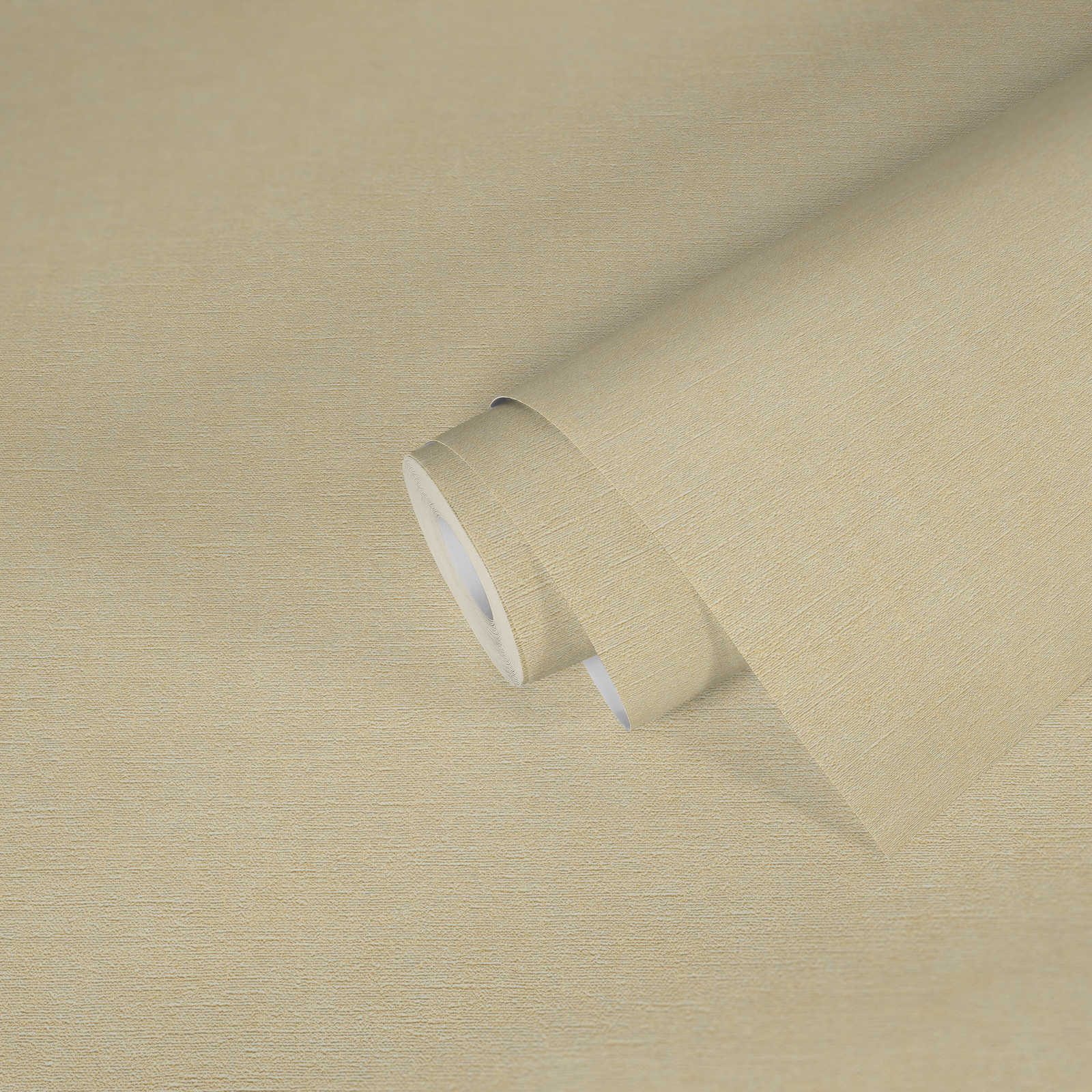             Non-woven wallpaper, single-coloured, textile look - beige
        