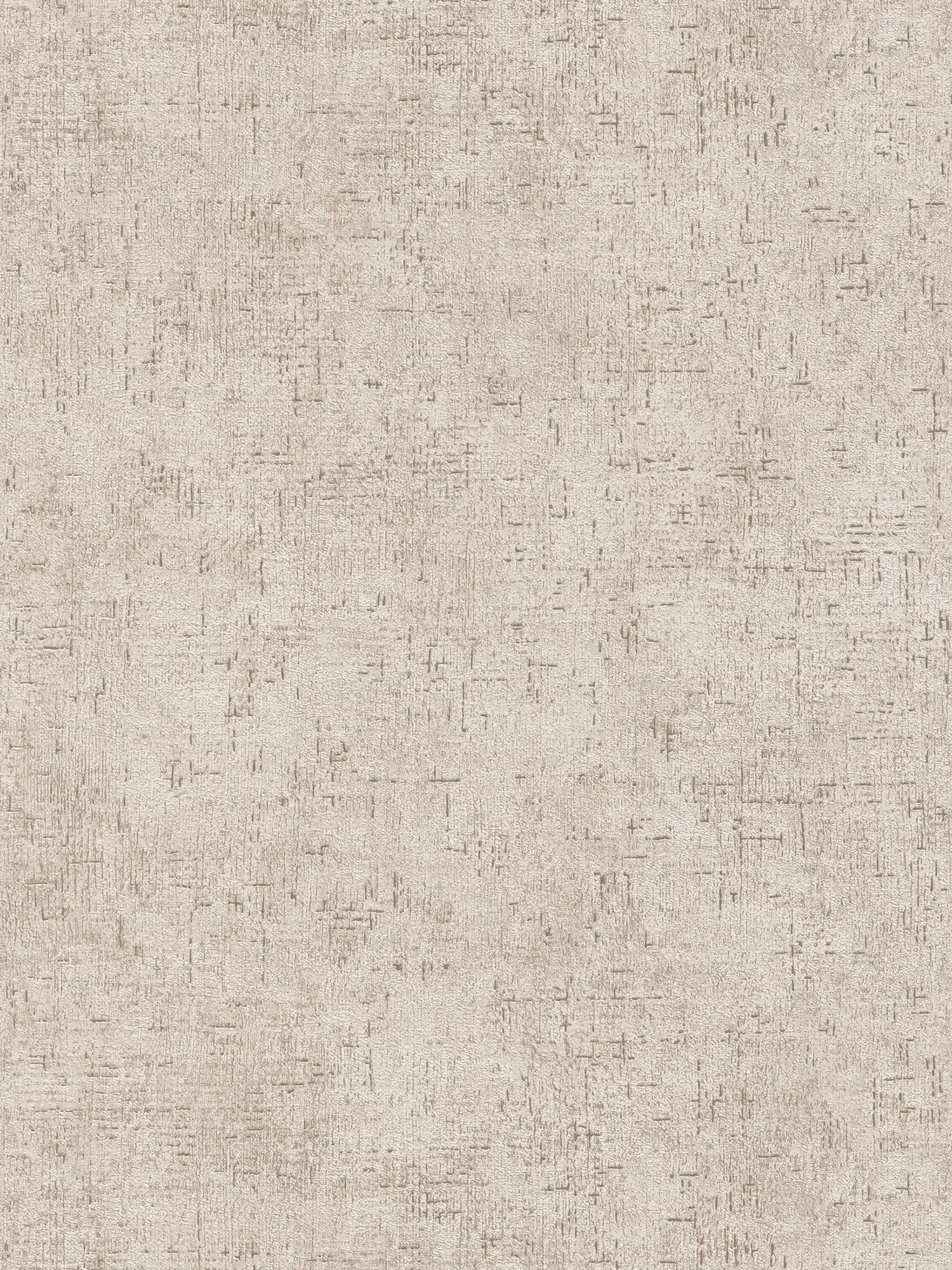 Non-woven wallpaper rustic plaster structure - beige, brown
