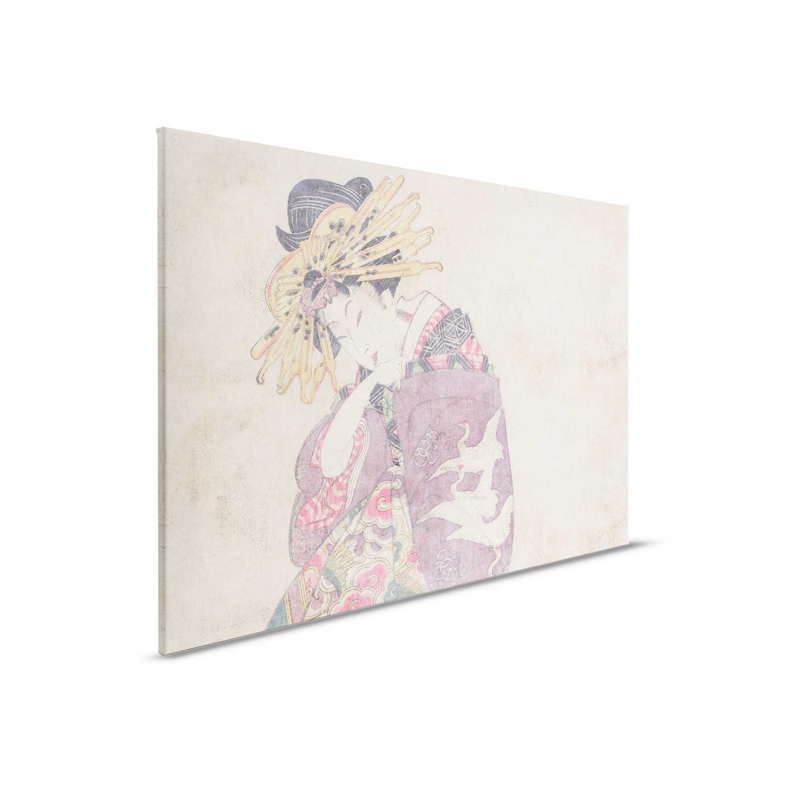 Osaka 1 - Quadro su tela con stampa d'arte Dekor asiatica in stile vintage - 0,90 m x 0,60 m
