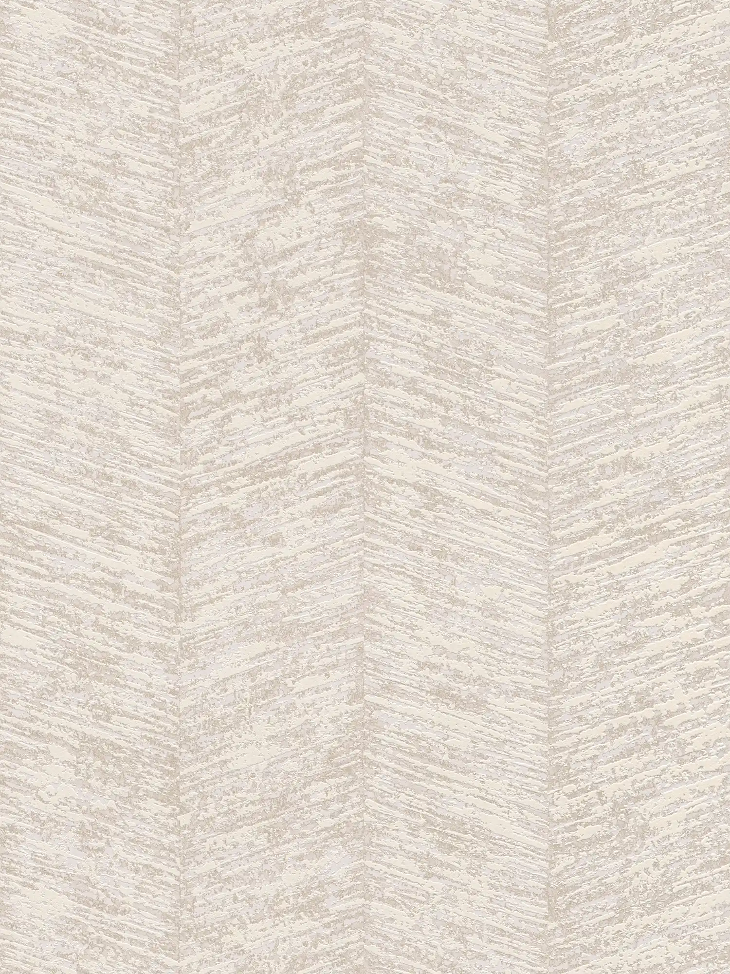 Textured wallpaper ethnic design with stripe effect - cream, metallic, beige
