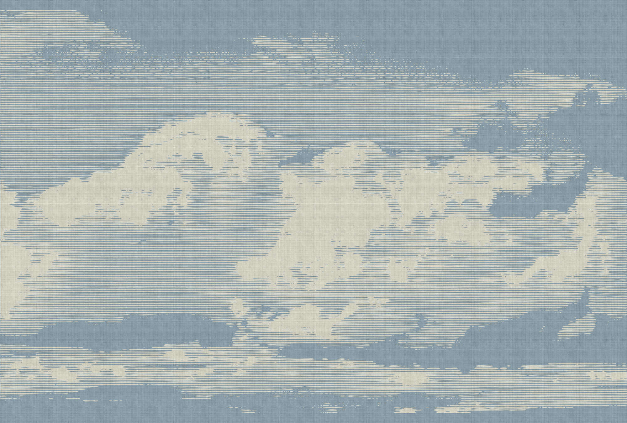            Clouds 1 - Carta da parati con motivo a nuvole in lino naturale - Beige, Blu | Vello liscio di prima qualità
        