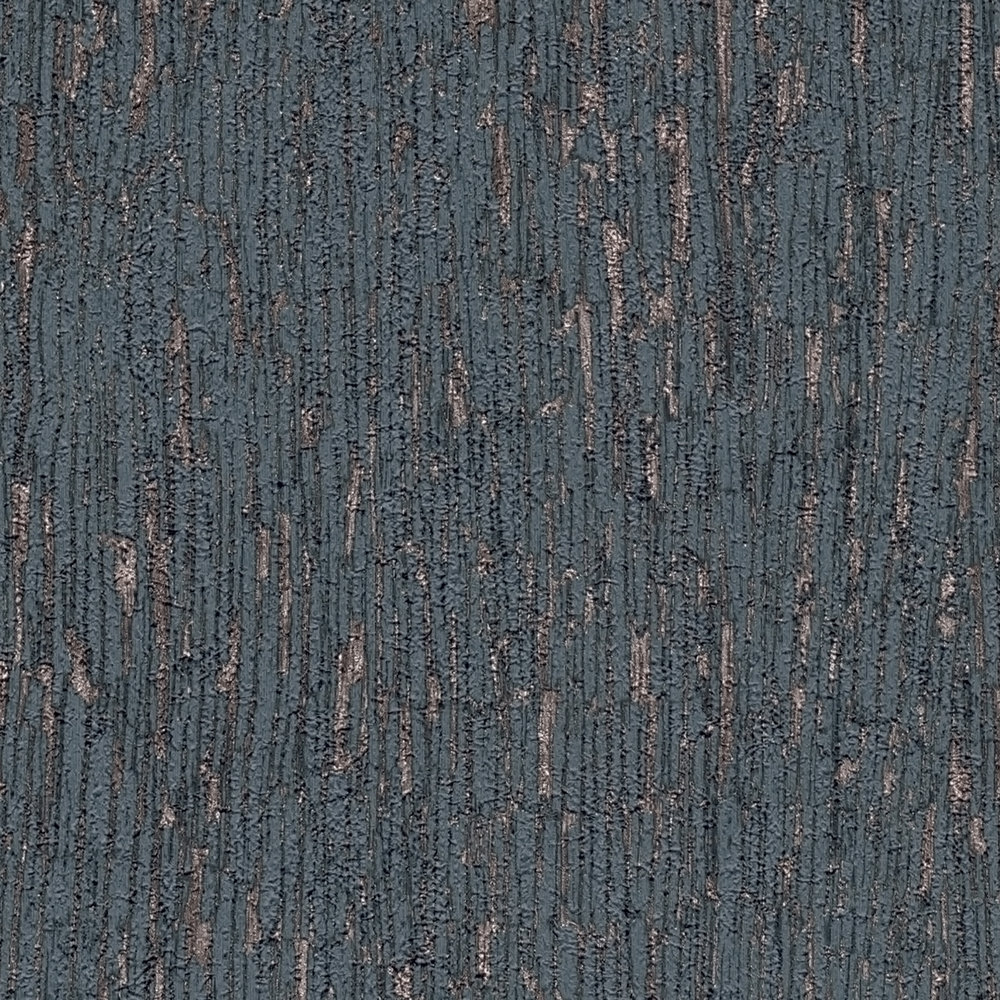             Non-woven wallpaper in plaster look with accents - blue, bronze, metallic
        