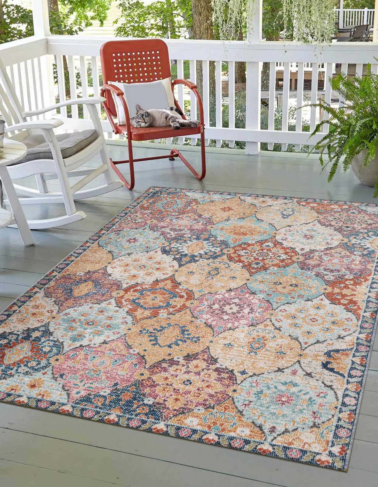 Colourful Flatweave Outdoor Rug - 150 x 80 cm
