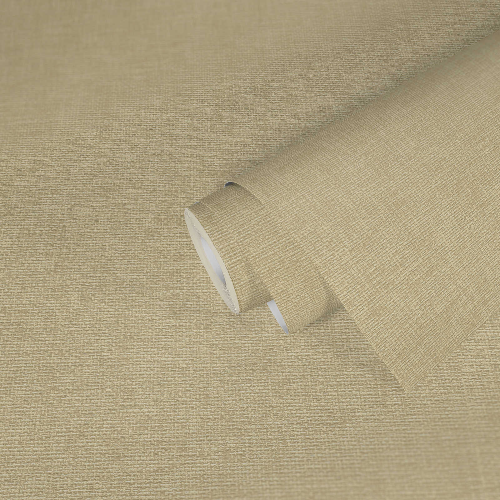             Scandi style fabric texture wallpaper - beige, yellow
        