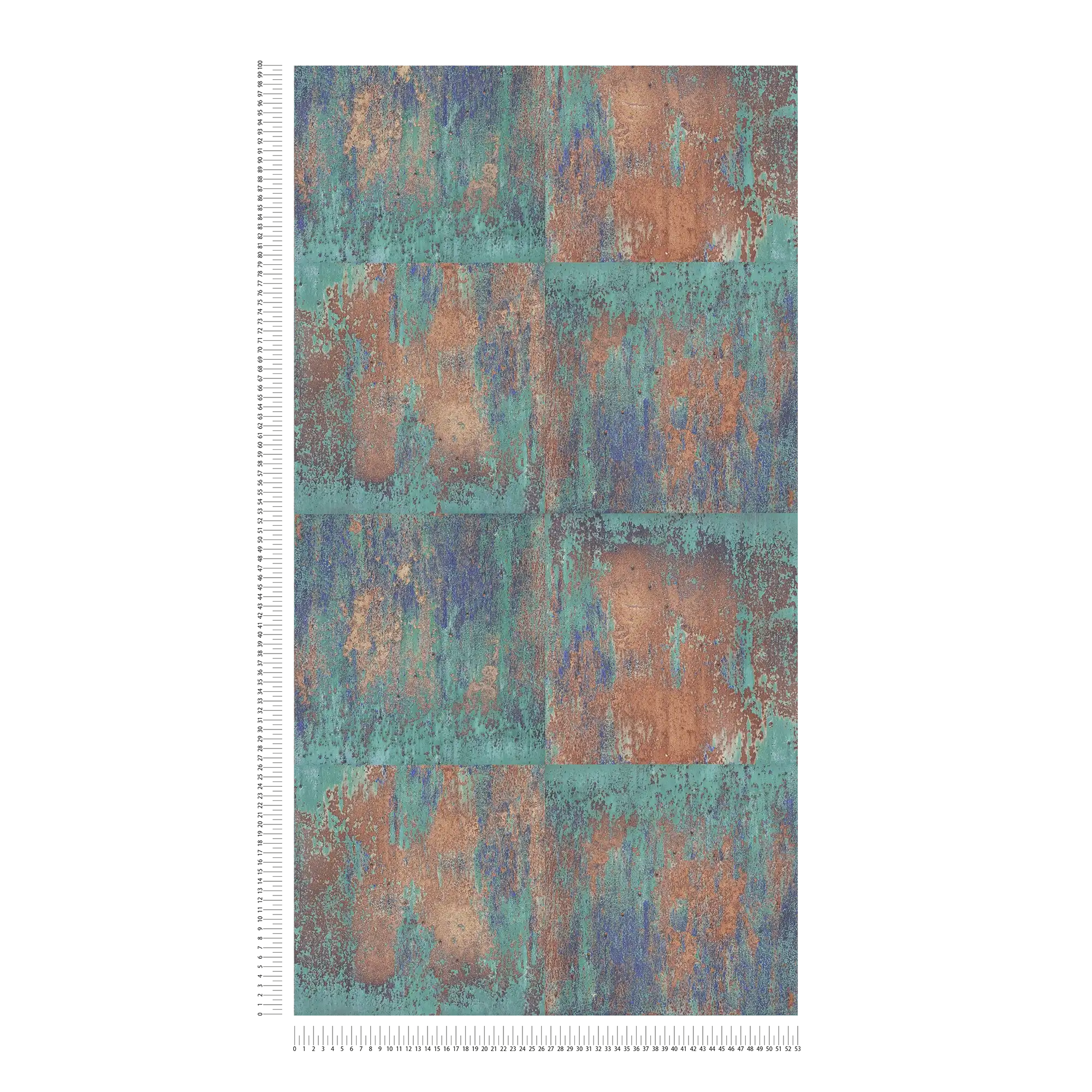             Zelfklevend behangpapier | roestlook design rustiek metaal - blauw, bruin
        