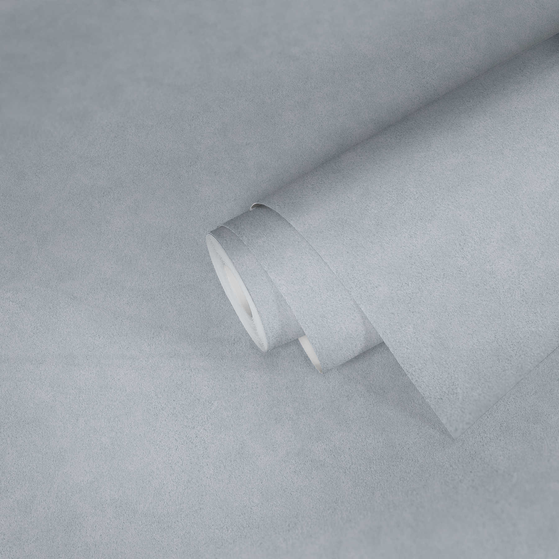             Papier peint gris clair avec design imitation plâtre & couleur chinée
        