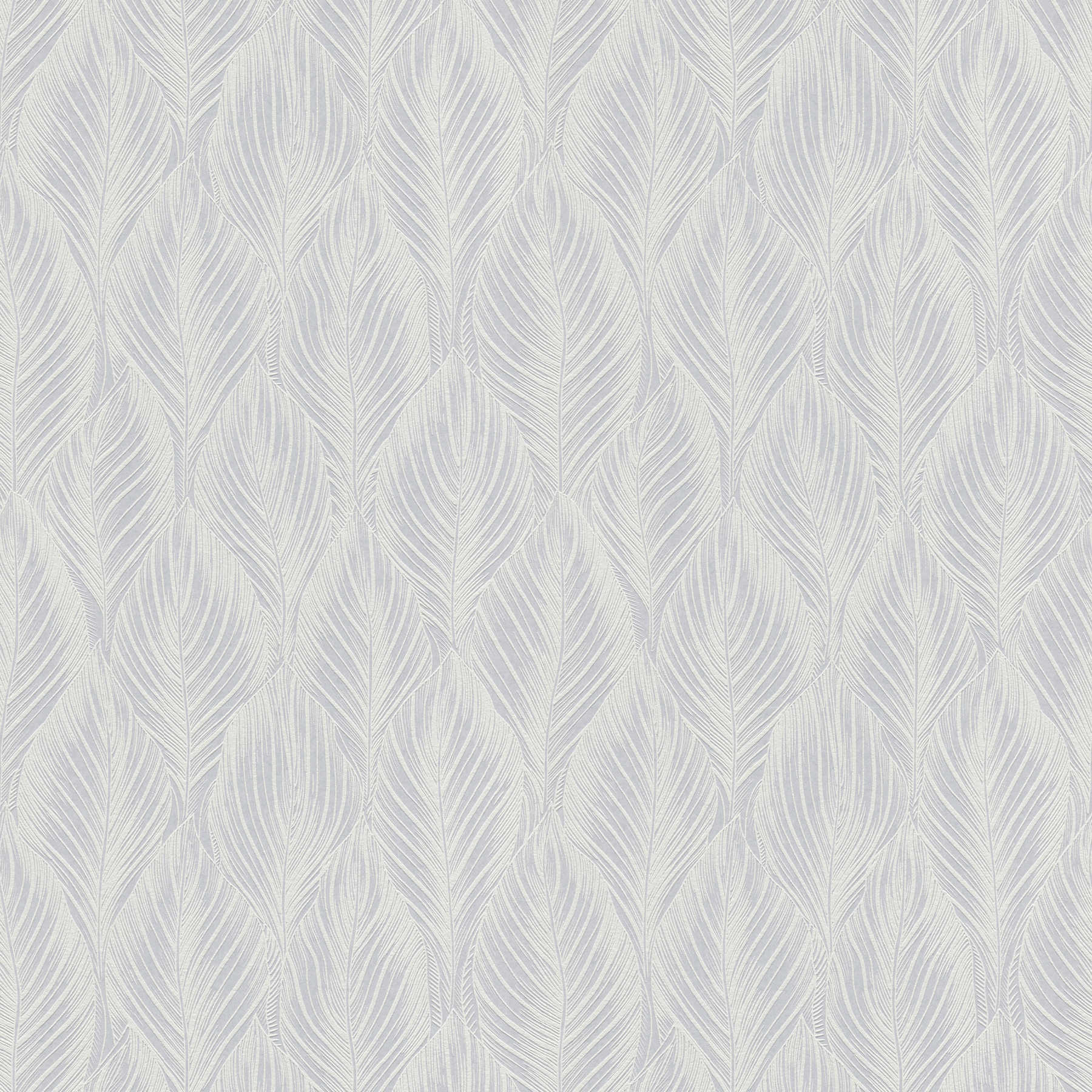 Paintable wallpaper with leaf motif and 3D effect - white
