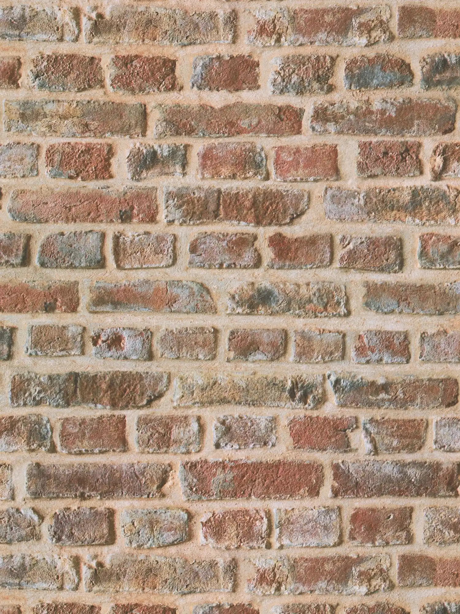 Self-adhesive wallpaper | 3D stone brick look wall - red, brown
