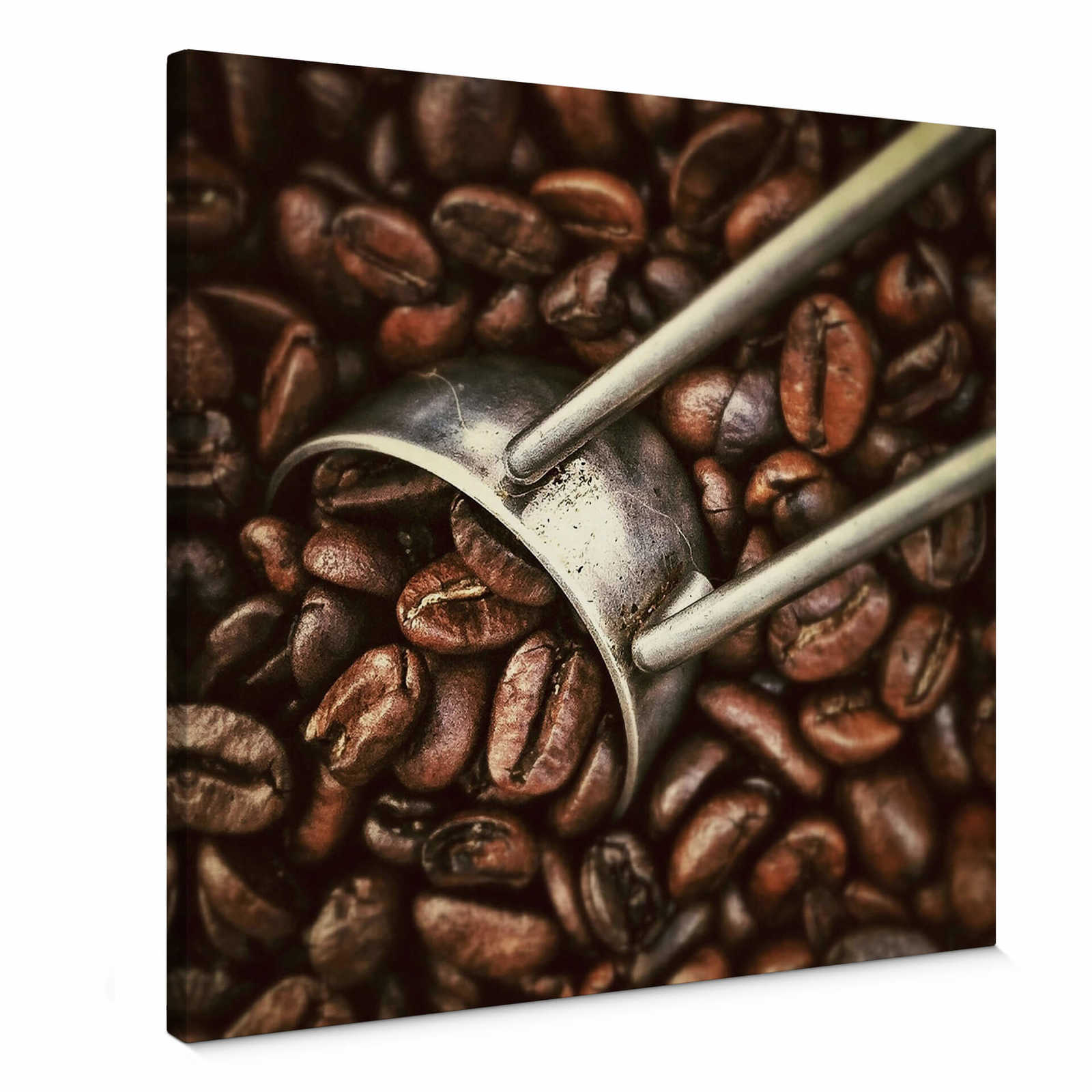         Square canvas picture coffee beans – brown
    