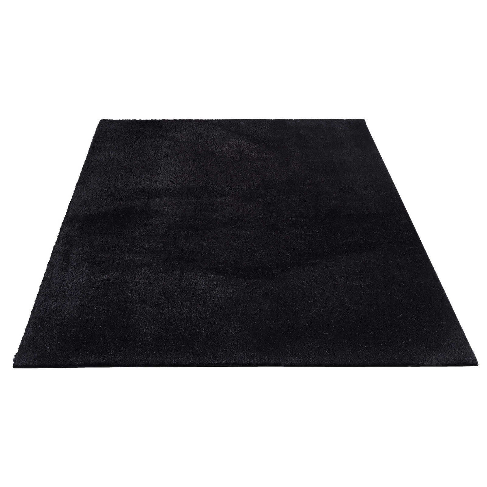 Velvety high pile carpet in black - 340 x 240 cm
