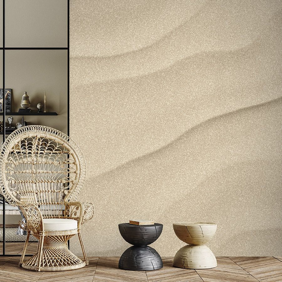 Photo wallpaper »sahara« - Sandy desert floor with a handmade paper look - Smooth, slightly pearlescent non-woven fabric
