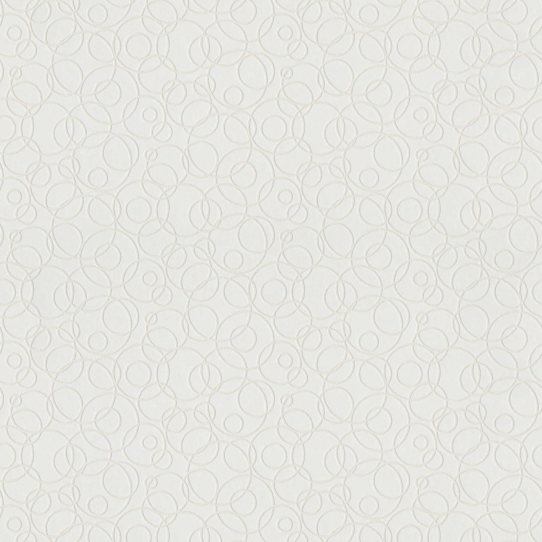 Non-woven wallpaper with circle pattern paintable large roll - white
