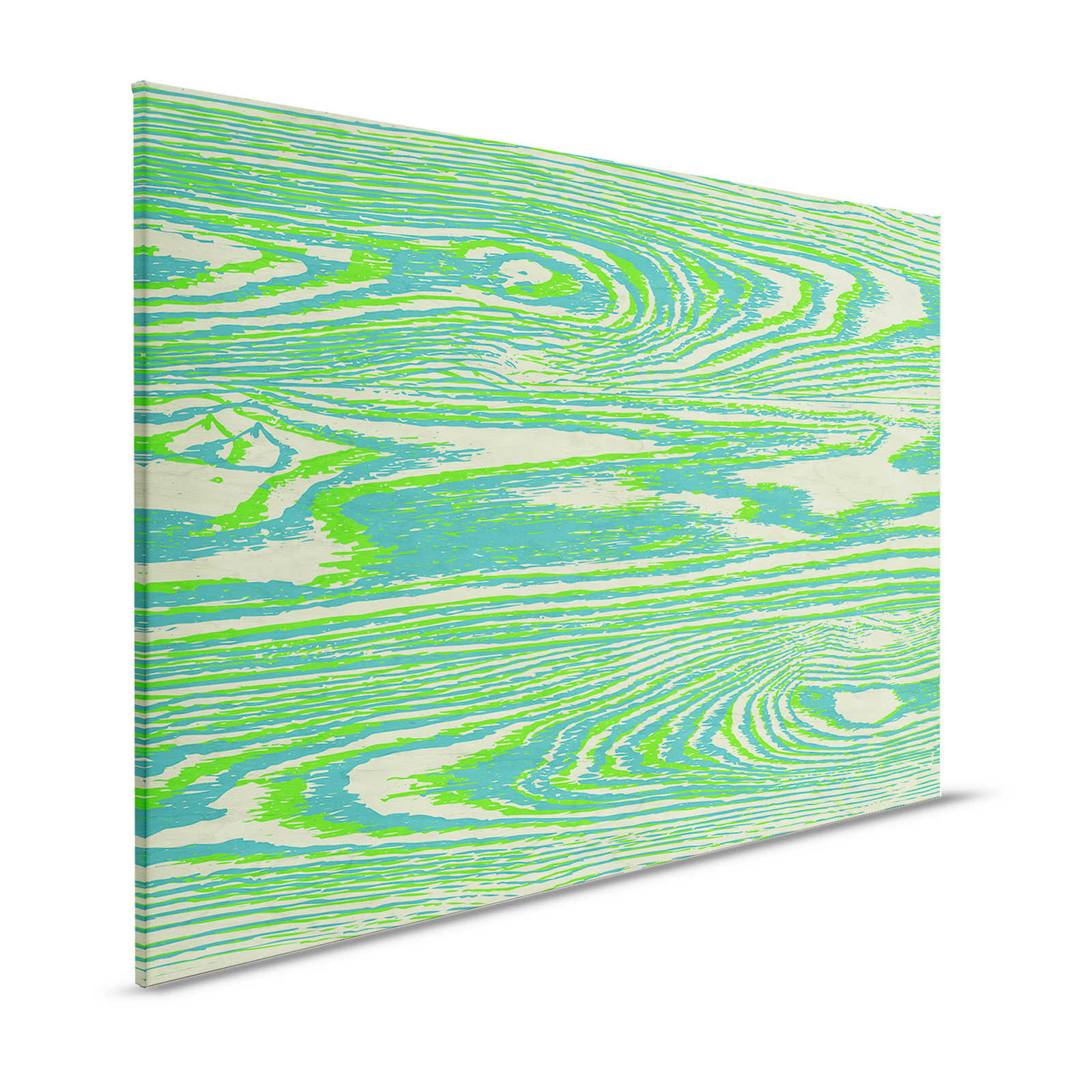 Bounty 1 - Neon Green Canvas Painting Wood Look Design - 1.20 m x 0.80 m
