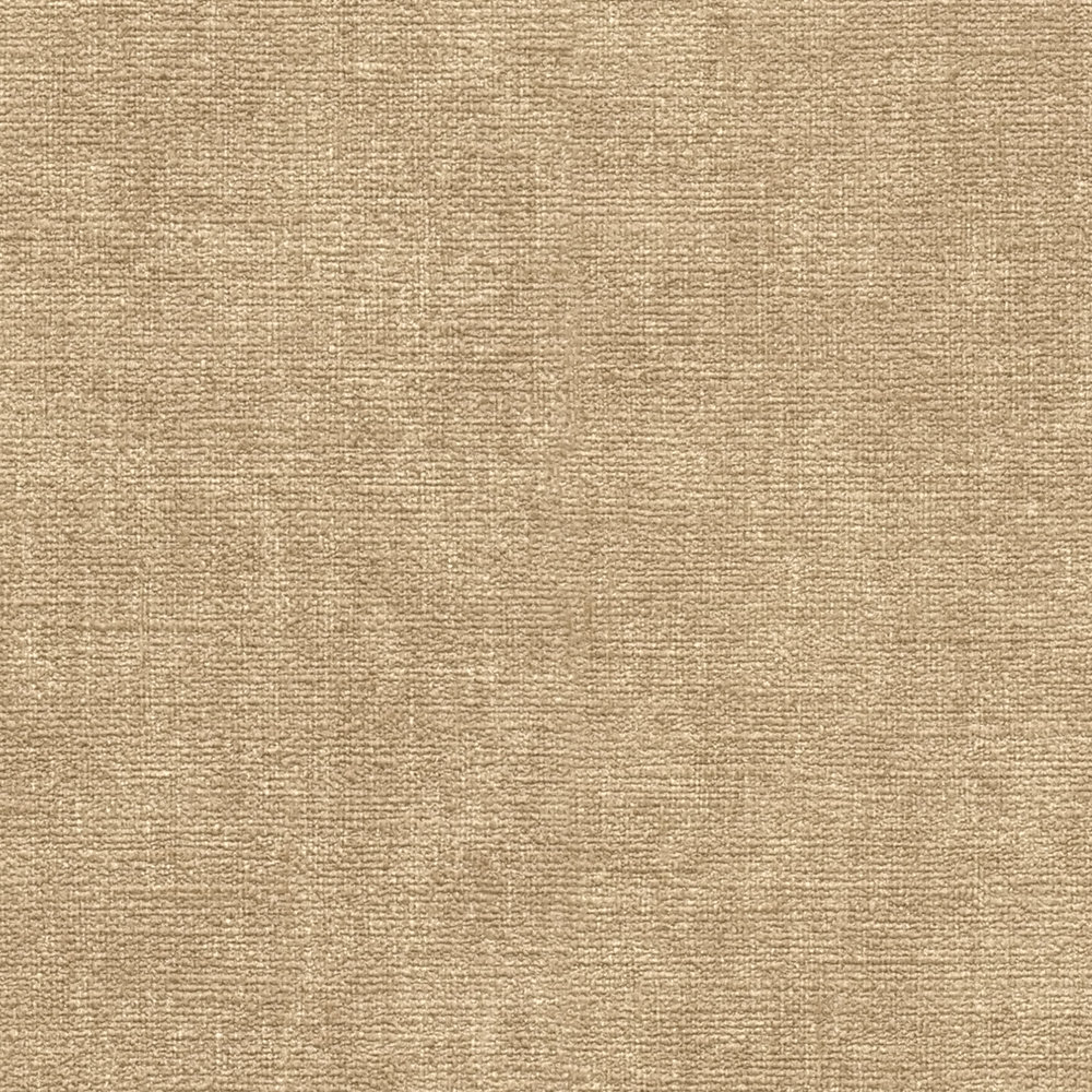             Plain wallpaper with light texture in textile look - brown, beige
        