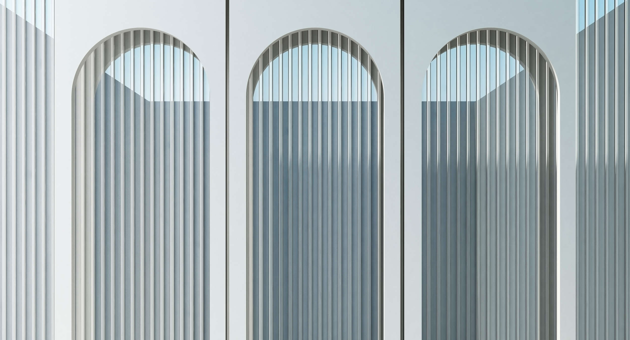             Escape Room 1 - Papier peint panoramique architecture moderne bleu & gris
        