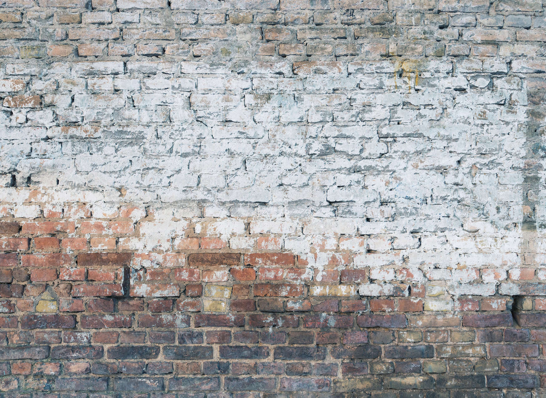             Photo wallpaper with brick wall in realistic industrial style - brown, grey, white
        