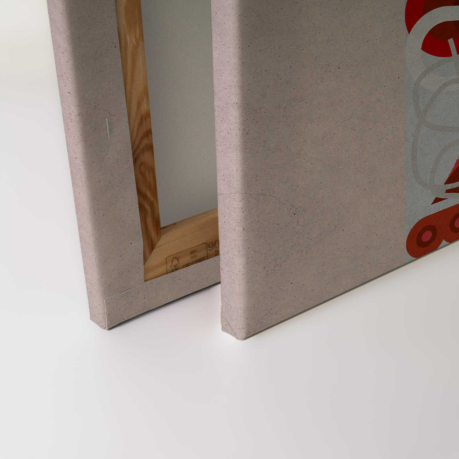             Coppie 3 - Quadro su tela Pop Art di coppie in struttura di cemento - 0,90 m x 0,60 m
        