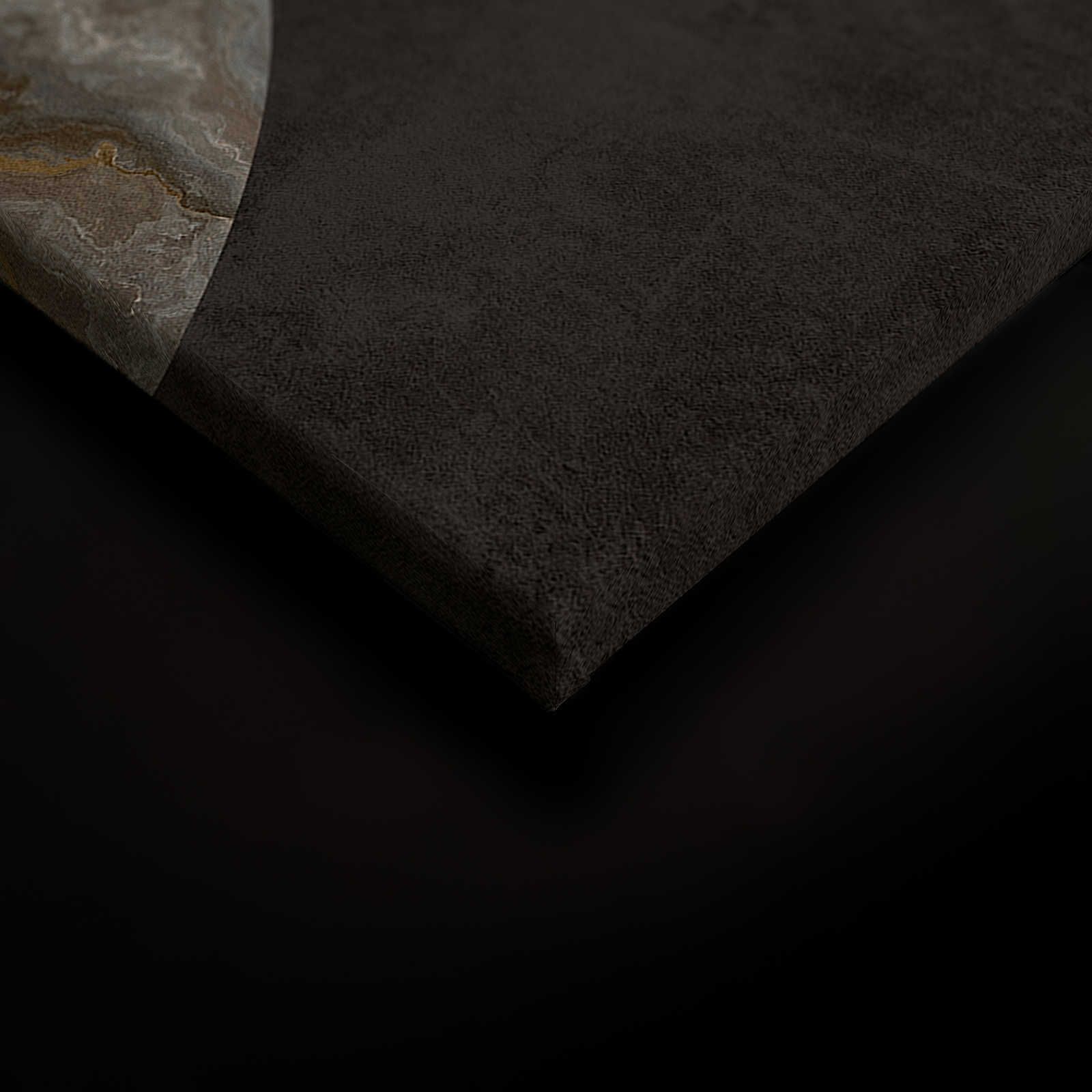             Luna 1 - Marbre toile cercle design & aspect plâtre noir - 0,90 m x 0,60 m
        