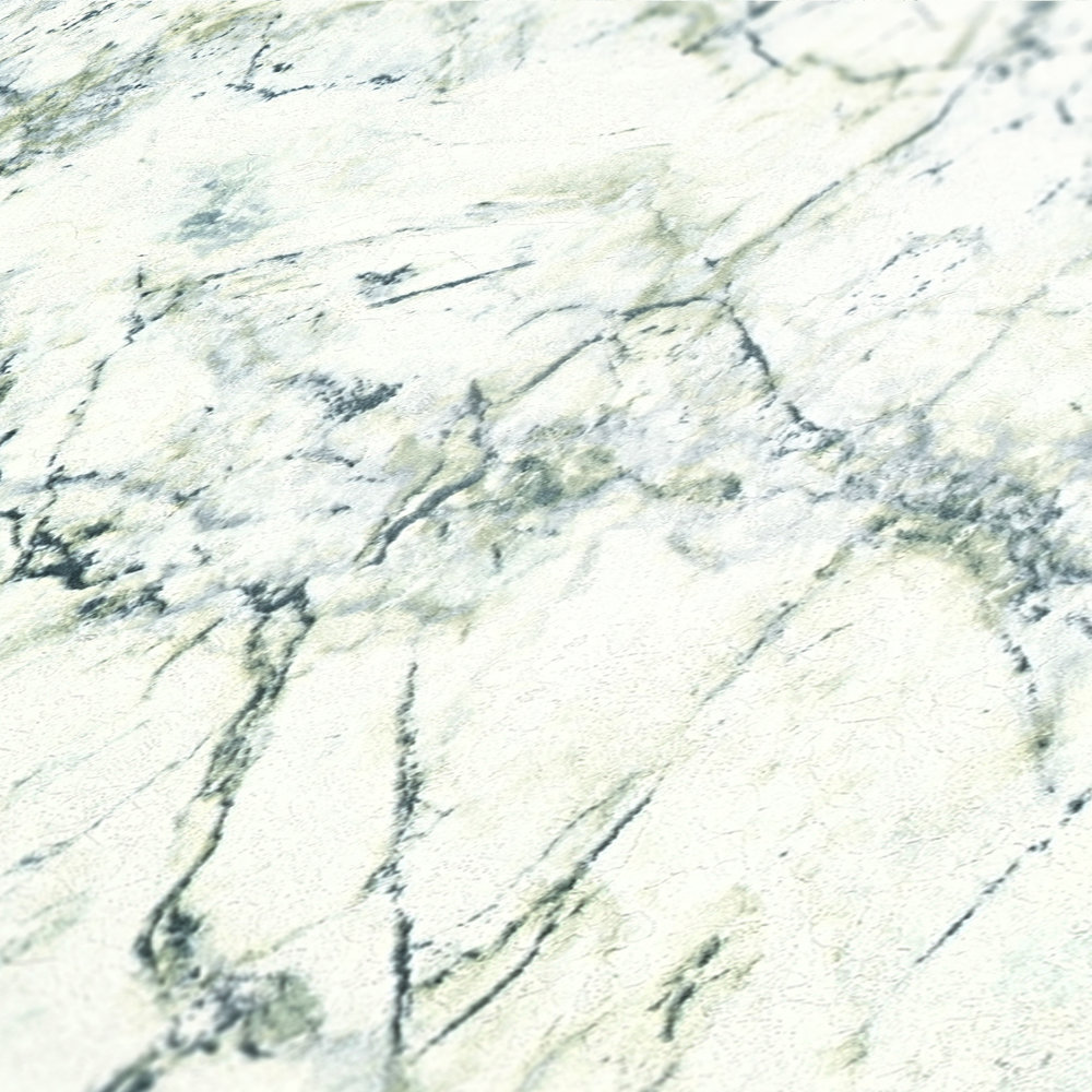            Papel pintado no tejido con aspecto de mármol fino - blanco, gris, negro, azul
        