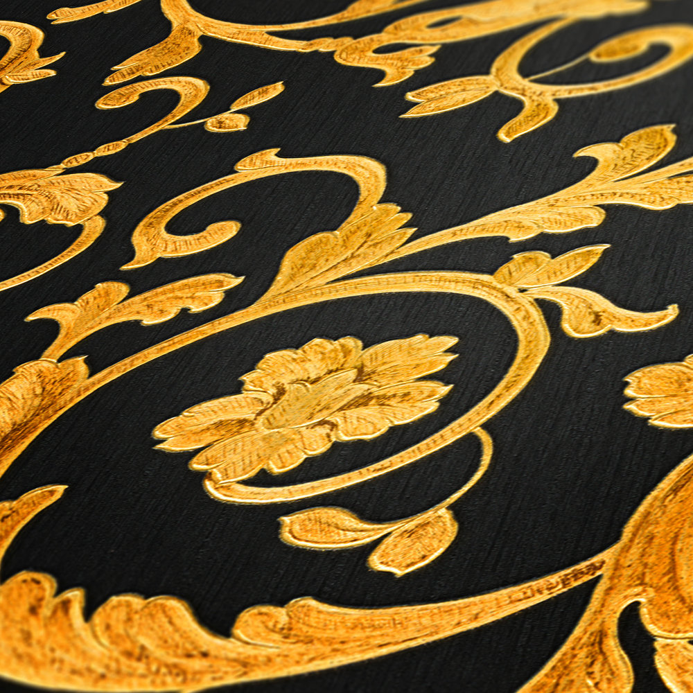             Papel pintado VERSACE Golden Ornaments - Metalizado, Negro
        