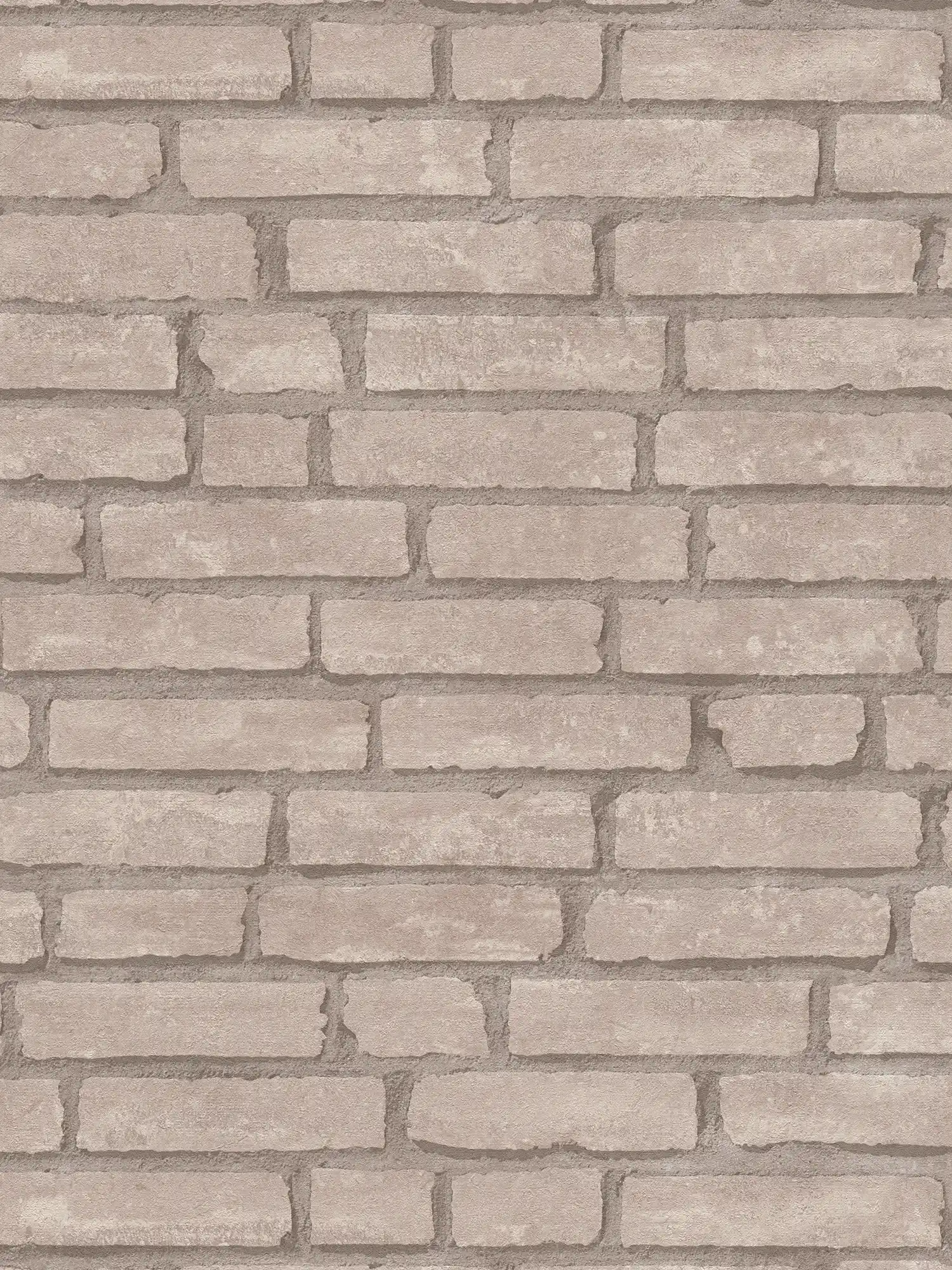 Stone wallpaper brown brick masonry - grey, beige
