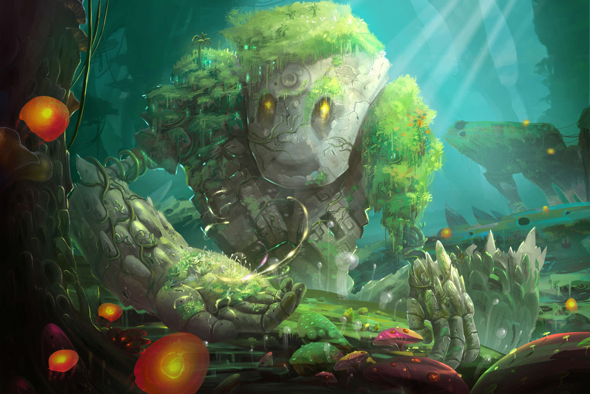             Fantasy mural forest creature on premium smooth nonwoven
        