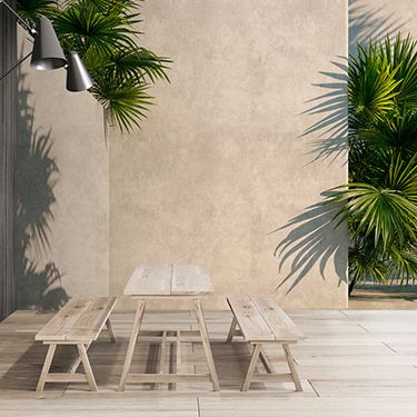 3D wall with palms photo wallpaper