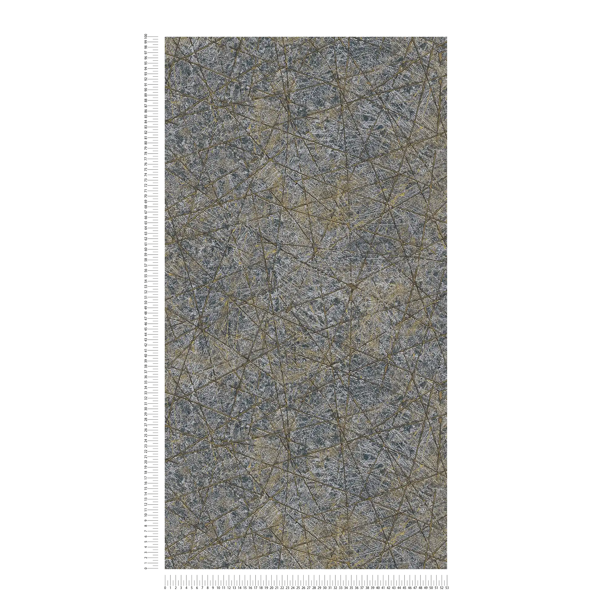             Non-woven wallpaper with abstract graphic pattern - black, gold, silver
        
