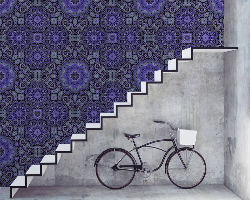             Purple mosaic graphic pattern wallpaper
        