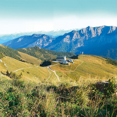 Muurschildering Berglandschap met panoramisch uitzicht
