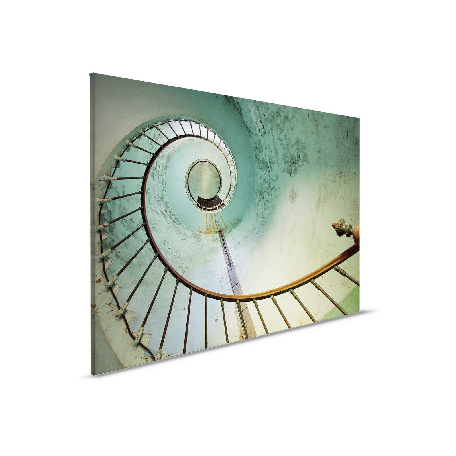         Canvas painting old staircase with spiral staircase - 0,90 m x 0,60 m
    