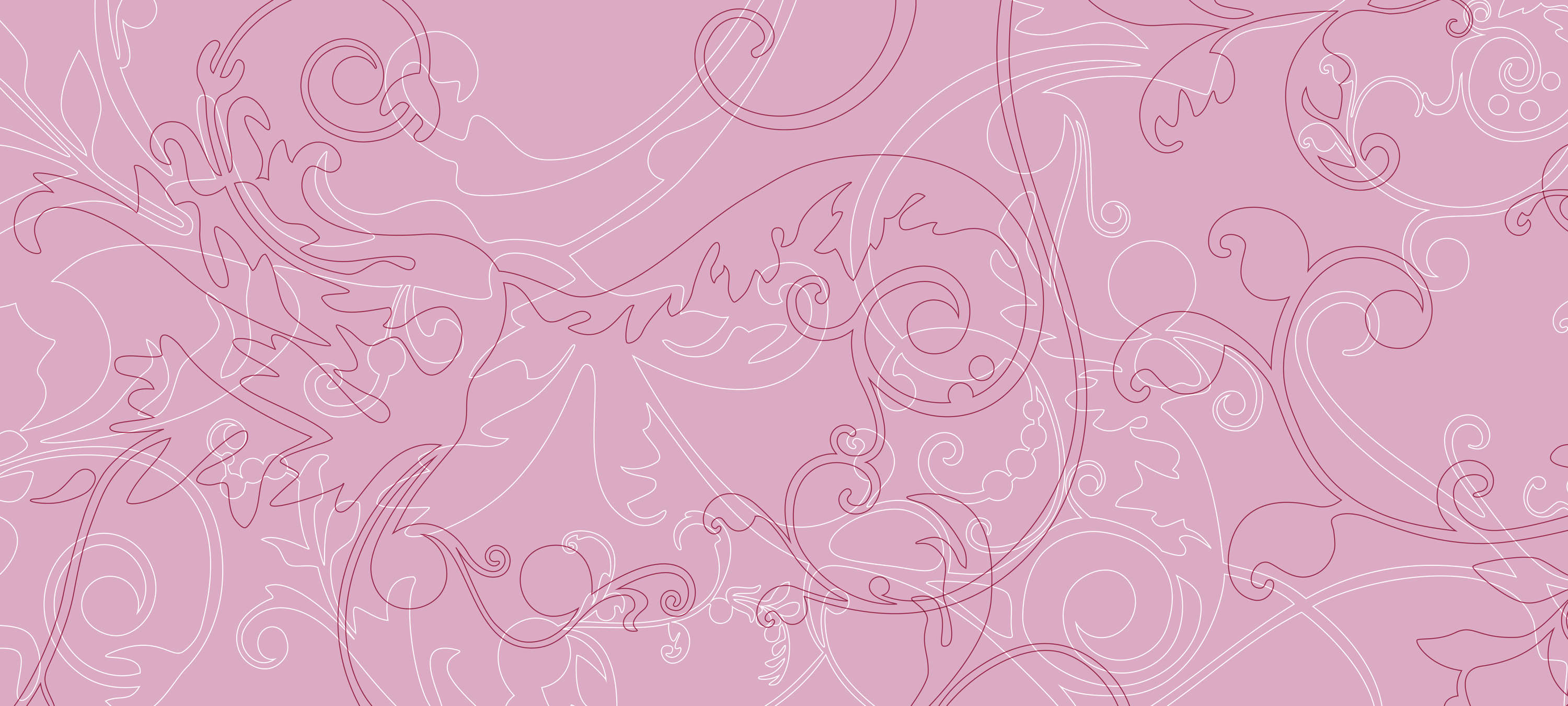             Papier peint rose Ornements, minimaliste & élégant - rose, blanc, violet
        