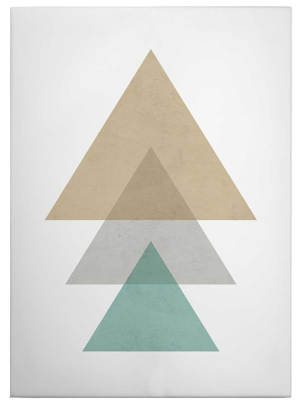             Canvas print pattern of triangles – blue
        