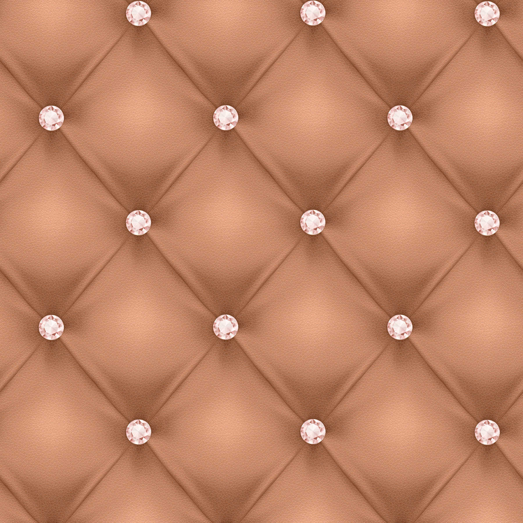         Non-woven wallpaper copper cushion with diamonds - metallic
    