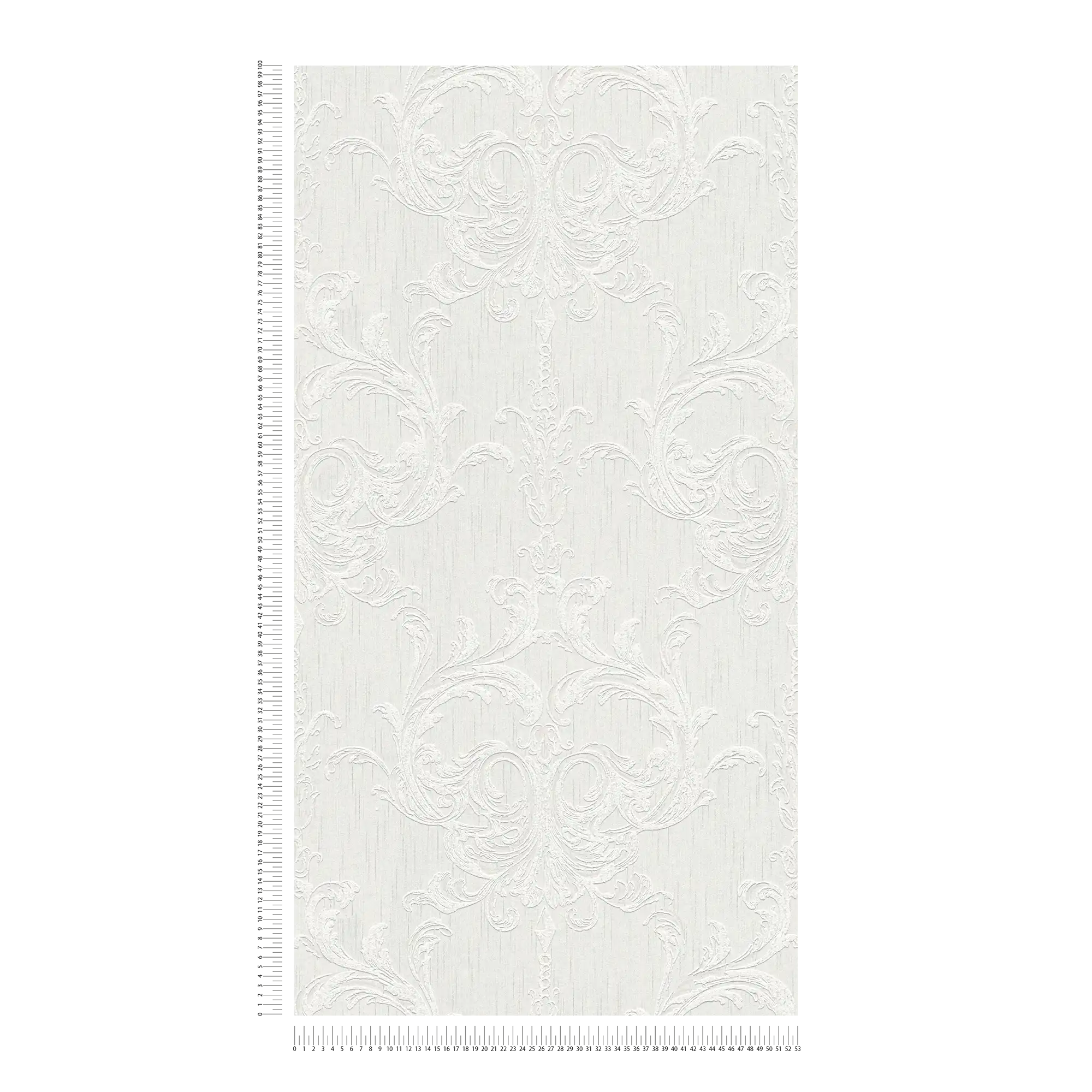            Carta da parati ornamentale con disegno a stucco e aspetto intonaco - grigio, bianco
        